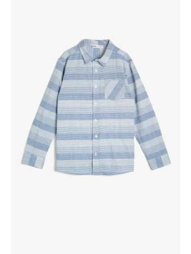 Koton Boy's Blue Patterned Shirt