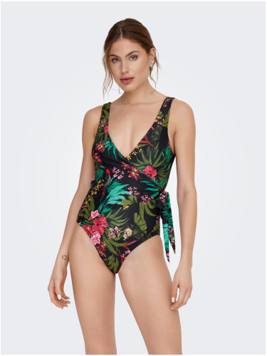 Black Women's One-Piece Swimwear with ONLY Julie Pattern - Women