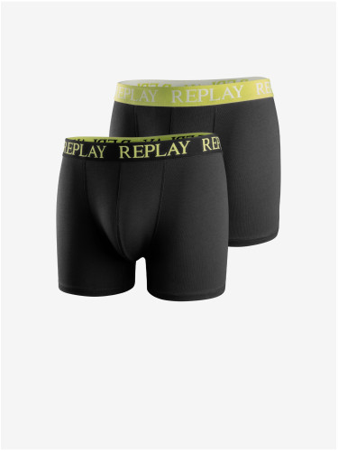 Set of two men's boxer shorts in black Replay