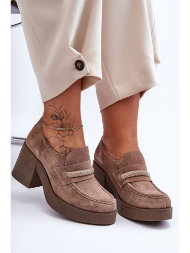 Boto Полуботи на ток с декорация бежов геланор