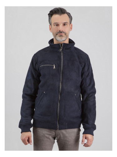 PERSO Man's Men's short eco-suede jacket with a zipper