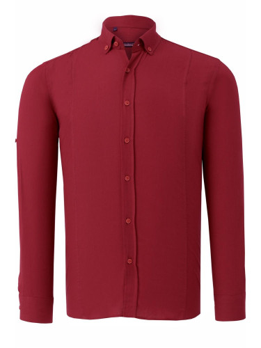 G721 DEWBERRY MEN'S SHIRT-PLAIN BURGUNDY