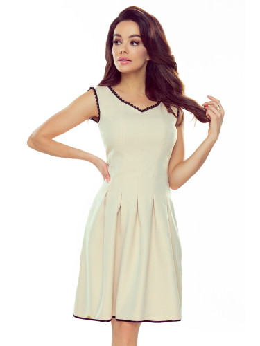 Flared dress with lace Bergamo - beige