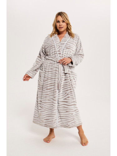 Women's bathrobe Asma with long sleeves - grey