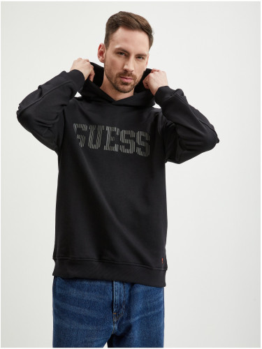 Black Mens Hoodie Guess Beau - Men