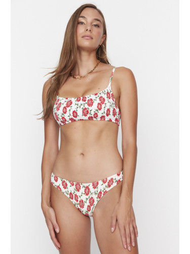 Модерен бял цветен принт Gippa бикини дъна