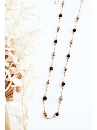 Дамско колие с черни мъниста