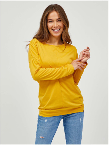 Yellow women's basic long sleeve T-shirt SAM 73 Azuka