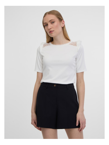 Orsay White Women's T-Shirt with Cut Back - Women's