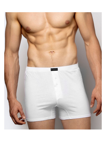 Men's classic boxers with buttons ATLANTIC - white