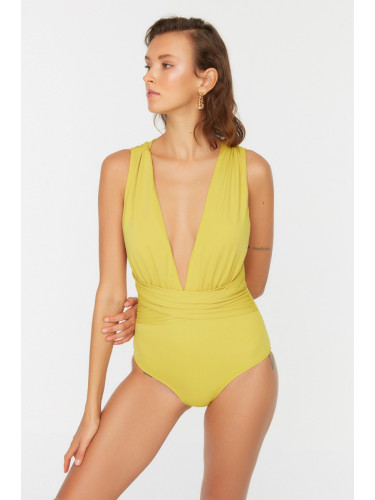 Дамски бански Trendyol Deep V-Neck