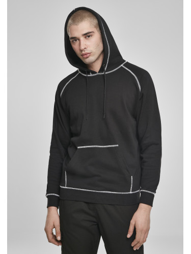 Contrasting Stitching Hoody Black