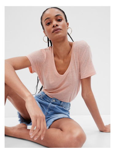 GAP Ľanové T-shirt with short sleeve - Women