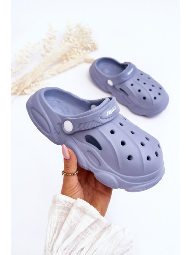 WJ1 Детски дунапренени чехли Crocs Blue Cloudy