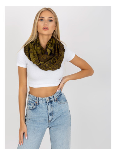 Khaki women's scarf patterned snood