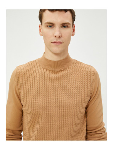 Koton Half Turtleneck Sweater Knitwear Textured Slim Fit Long Sleeve