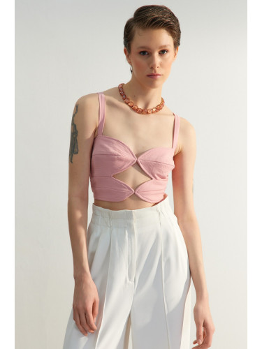 Trendyol Pink Fitted Woven Cut-out/Window Detailed Bustier