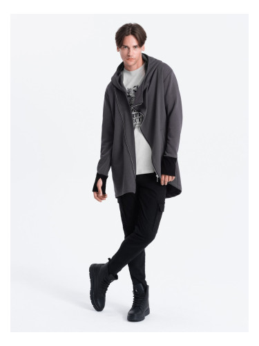 Ombre Asymmetrical men's sweatshirt with a spacious hood NANTES