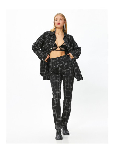 Памучни панталони с блясък и джобове