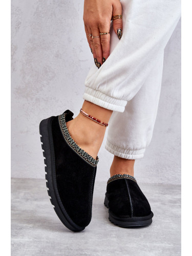 Boto Велурени дамски чехли с косъм Черен Buffie