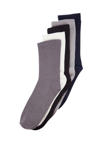 Trendyol Multi-Colored 5-Pack Plain Textured College Socks