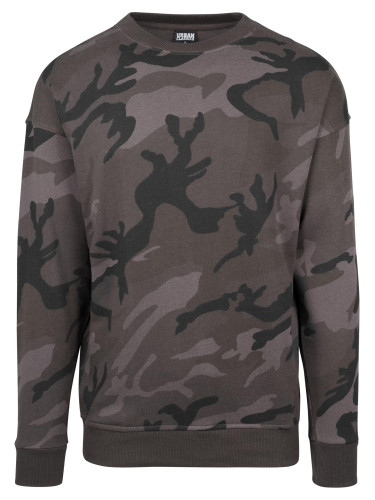 Камуфлажен топ с пухено деколте, тъмен камуфлаж