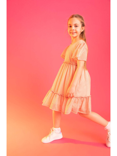 DEFACTO Girl Regular Fit Short Sleeve Mini Dress