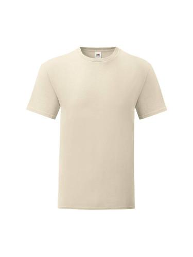 Beige men's t-shirt with combed cotton Iconic sleeve Fruit of the Loom
