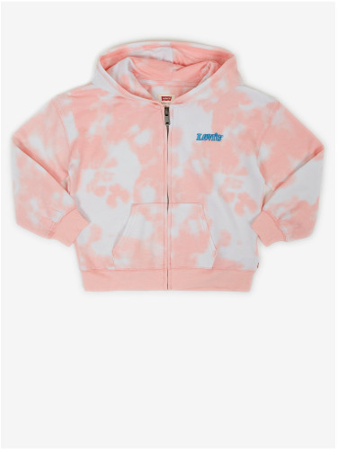 Levi's White-pink Girly Batik Zippered Sweatshirt with Hood Levi's® - Girls