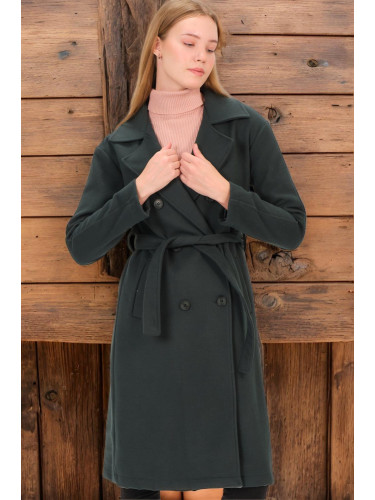 Z6765 DEWBERRY WOMEN'S COAT-PLAIN GREEN