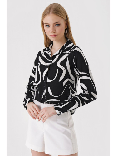 Bigdart 3721 Graphic Patterned Shirt - F. Black