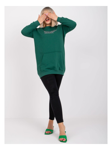 Dark green plus size sweatshirt with long sleeves Desiree