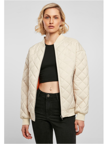 Women's Oversized Diamond Quilted Bomber Jacket Softseagrass