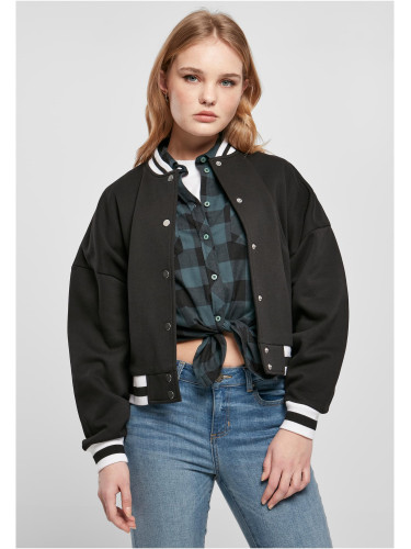 Women's Oversized College Sweat Jacket Black