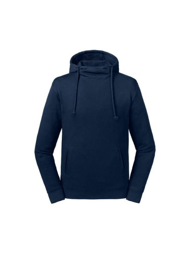 Granatowa bluza unisex Pure Organic High Collar Hooded Sweat Russell