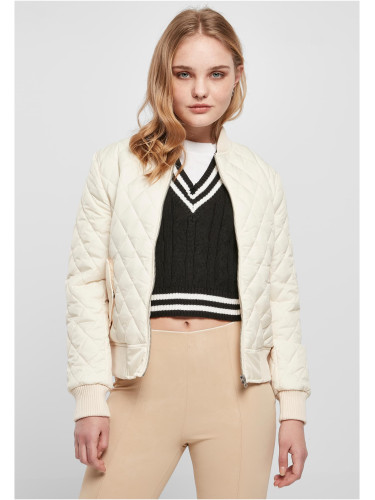 Women's Diamond Quilt Nylon Jacket Whitesand