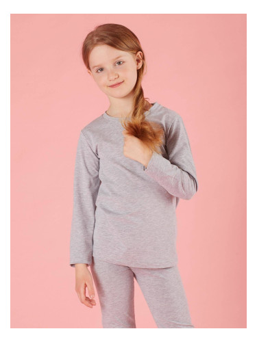 Girls' blouse basic grey