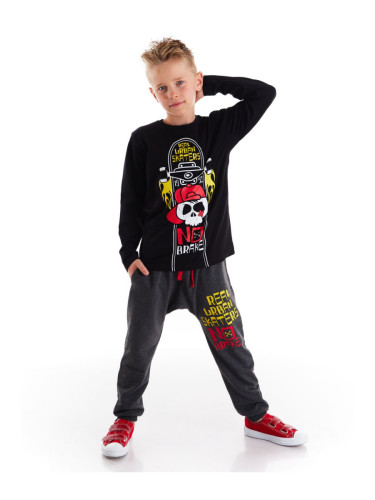 mshb&g Black Skateboard Boy T-shirt Trousers Suit