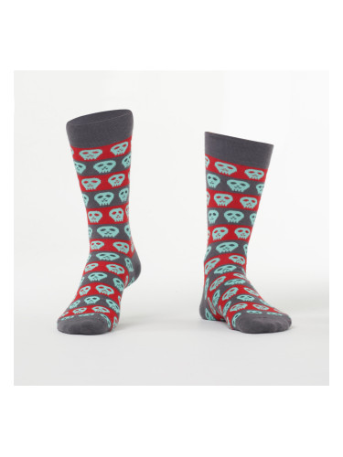 Grey men's skull socks