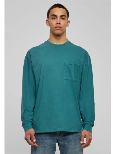 Pigment-dyed long-sleeved pocket teal