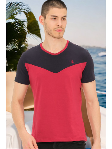 T8591 DEWBERRY MENS T-SHIRT-PLAIN BURGUNDY