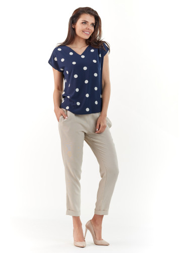 Awama Woman's Blouse A215 Navy Blue