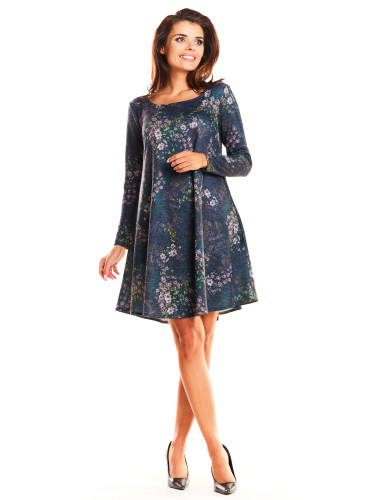 Awama Woman's Dress A246 Navy Blue