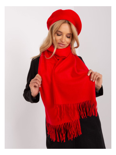 Red wide women's scarf