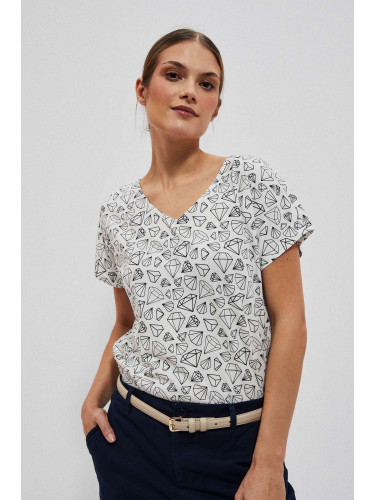 Marisse Women's T-Shirt L-Ts-4017 Off White