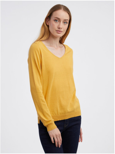 Yellow women's basic sweater CAMAIEU - Women