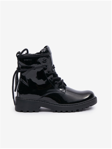 Black Girly Ankle Boots Geox Casey - Girls