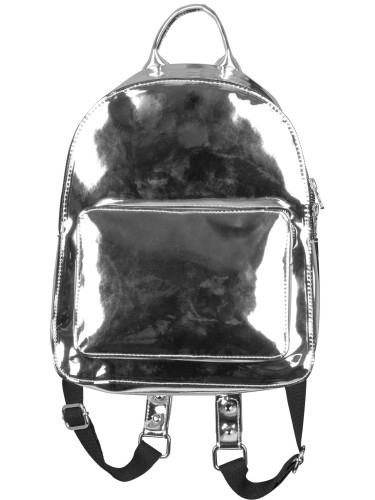 Midi Metallic Backpack Silver