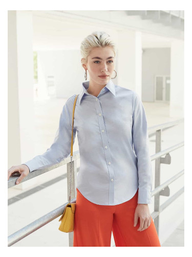 Blue lady-fit classic shirt Oxford Fruit Of The Loom