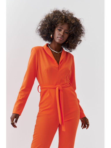 Elegant orange jumpsuit with long sleeves